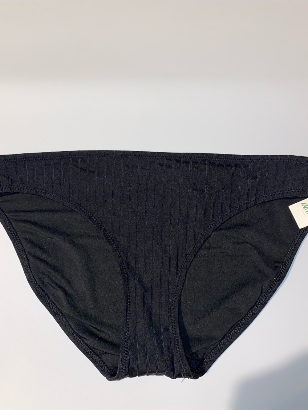 aerie Black Ribbed Bikini Bottoms medium